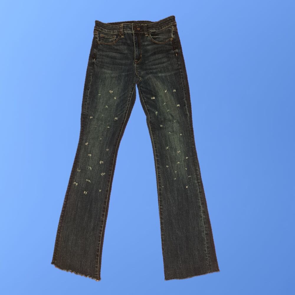 Size 6 Long, Ladies High Rise Skinny Kick Stretch Jeans (Hand Altered)